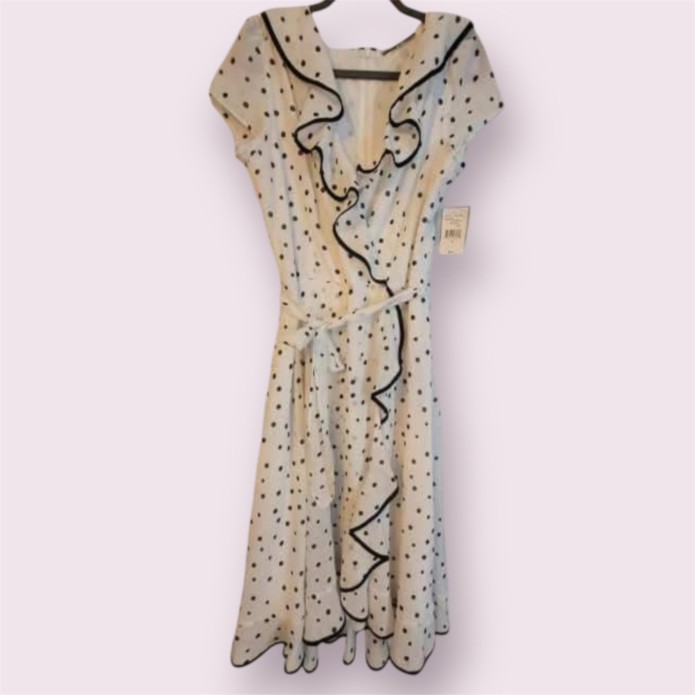 Danny & Nicole White Polkadot Wrap Sundress